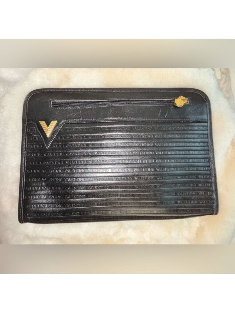 Valentino Leather Black Bag Embossed